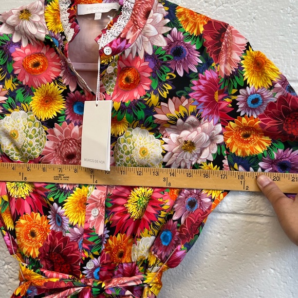 Borgo De Nor Multicolored Cotton Demi Dress in Over the Rainbow Dress Sz. 12 NWT - Picture 5 of 8